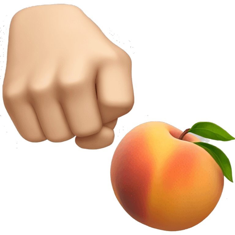 fist punching a peach from right side emoji