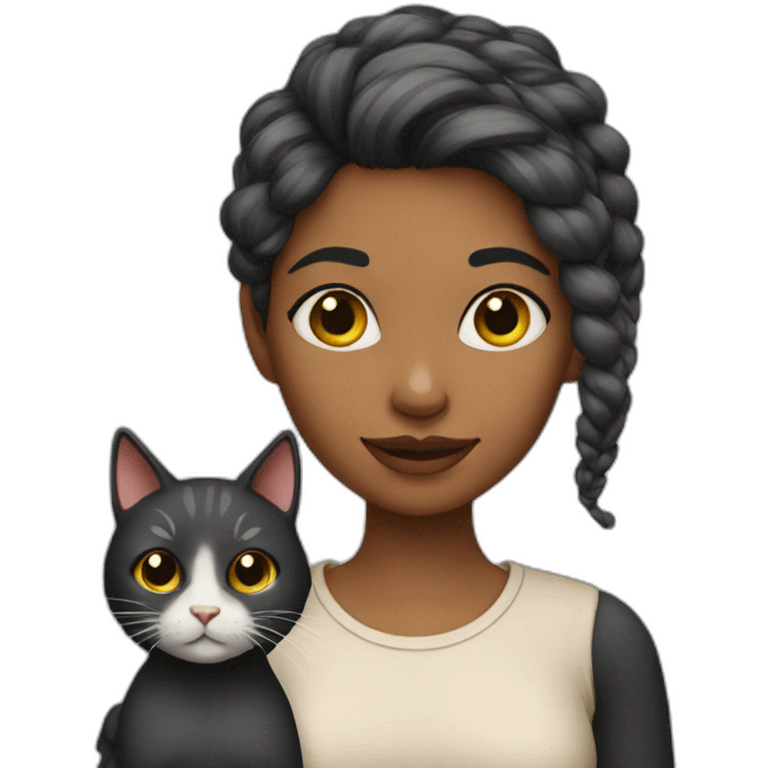 girl with cat emoji