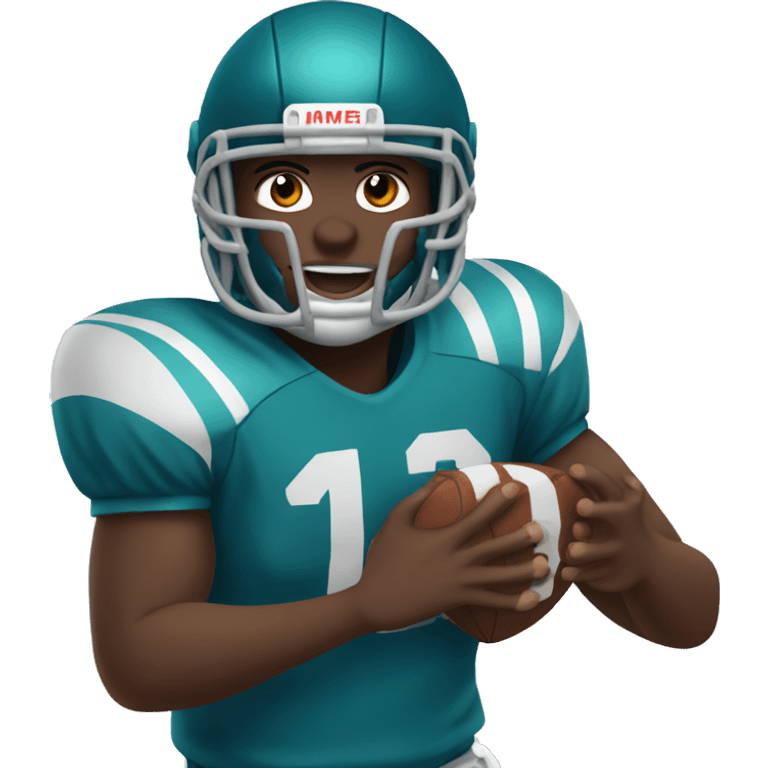 #11 African American playing football  emoji