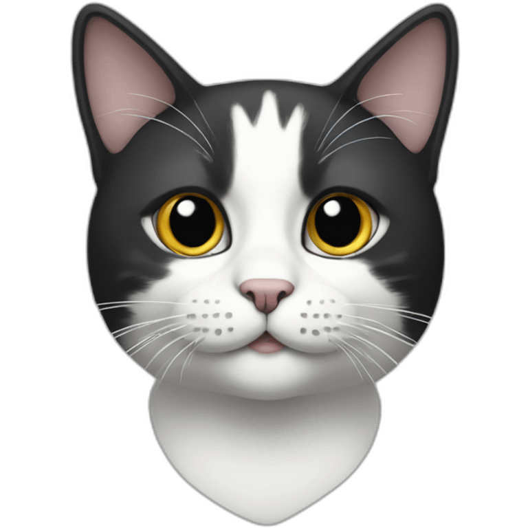 cat with a black and white head emoji