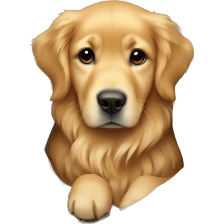 golden retriever cozy in blanket emoji