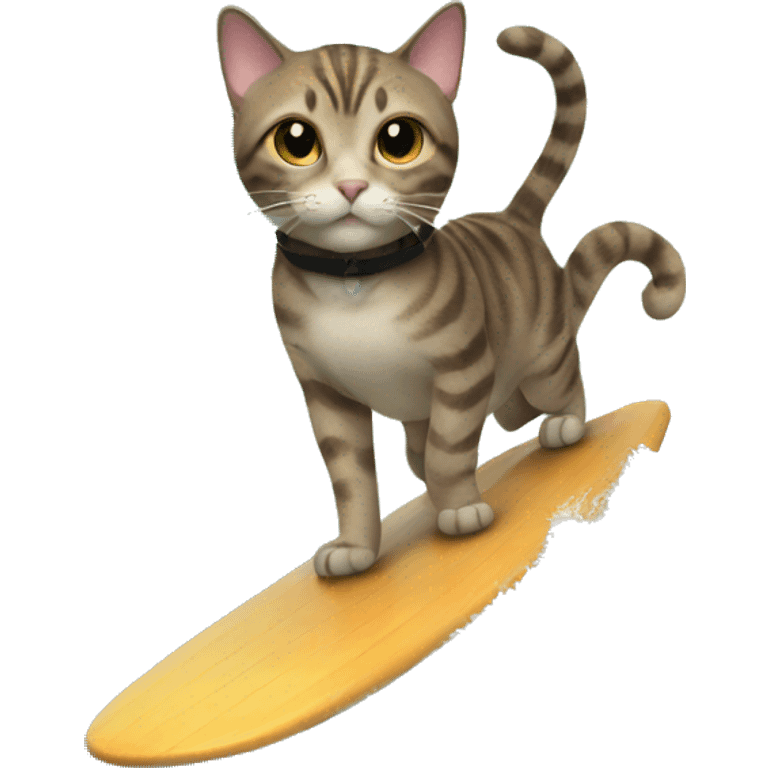 Cat surfing emoji