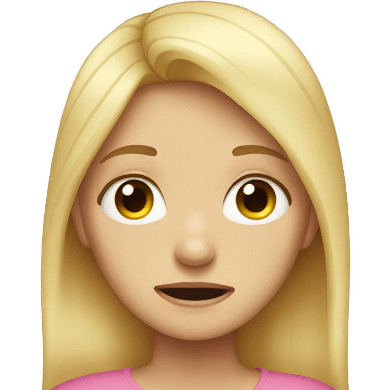 blonde hair girl crying emoji