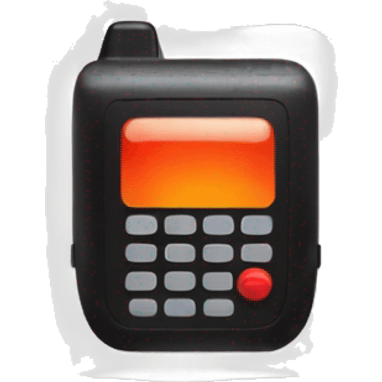 black walkie talkie with red-orange button on side emoji