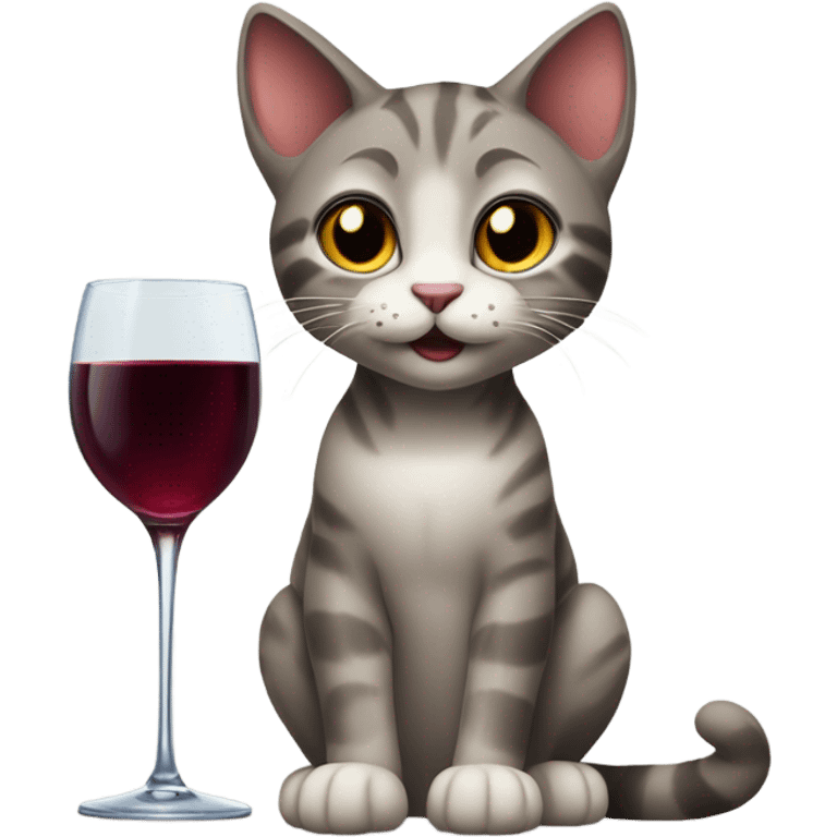 Cat with wine glass emoji