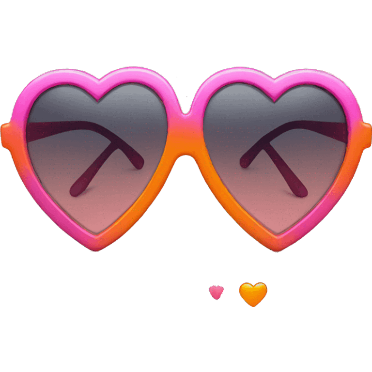 Pink and orange heart sunglasses  emoji