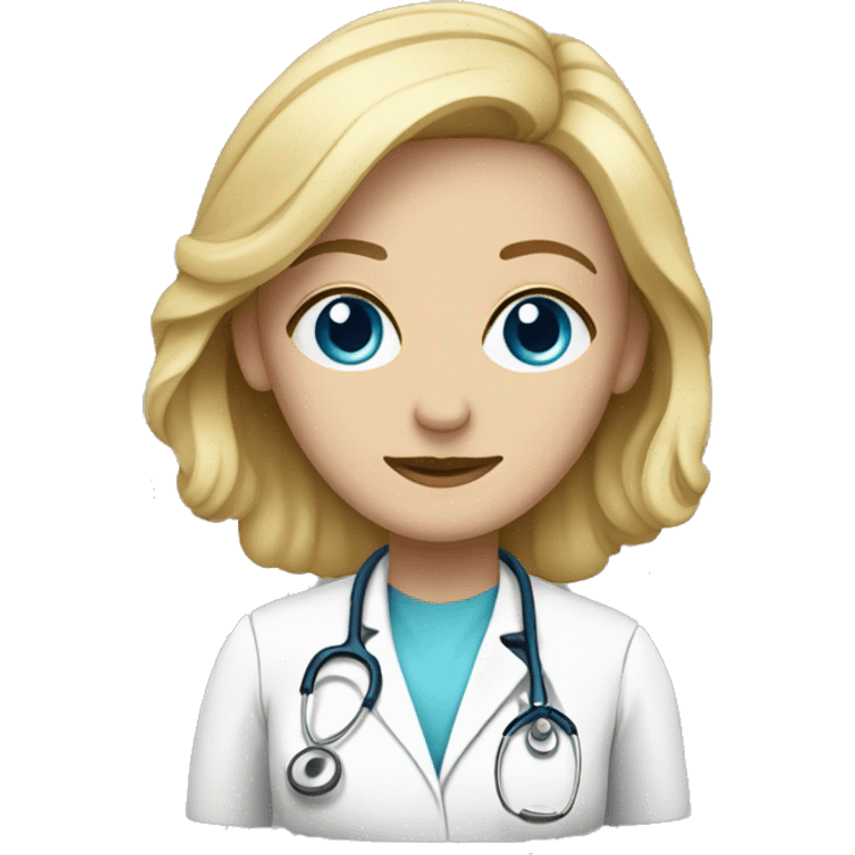 Doctor blond woman with blue eyes emoji