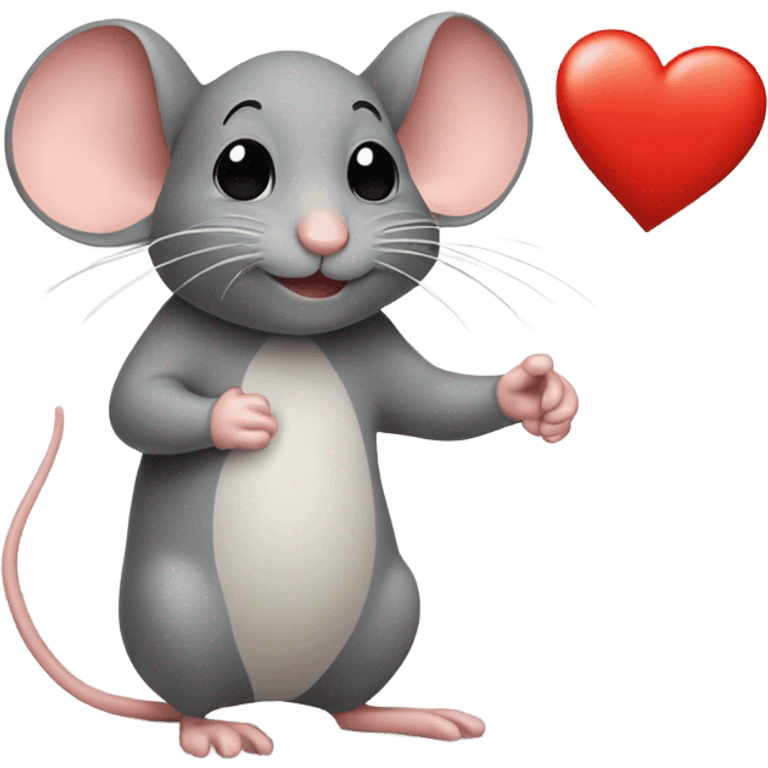 A mouse holding a mouse saying I miss you  emoji