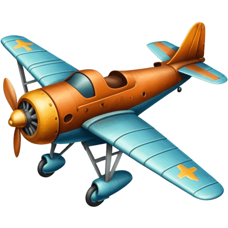 Old style rusty plane in air emoji