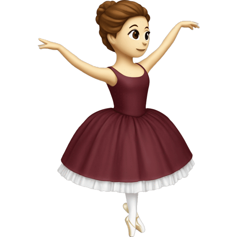 burgundy music box with white ballerina standing back emoji