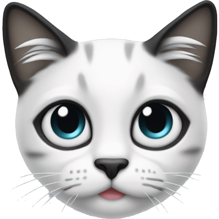 gato blanco con negro emoji