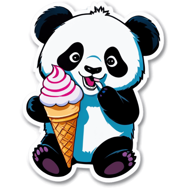 Panda eating ice cream emoji