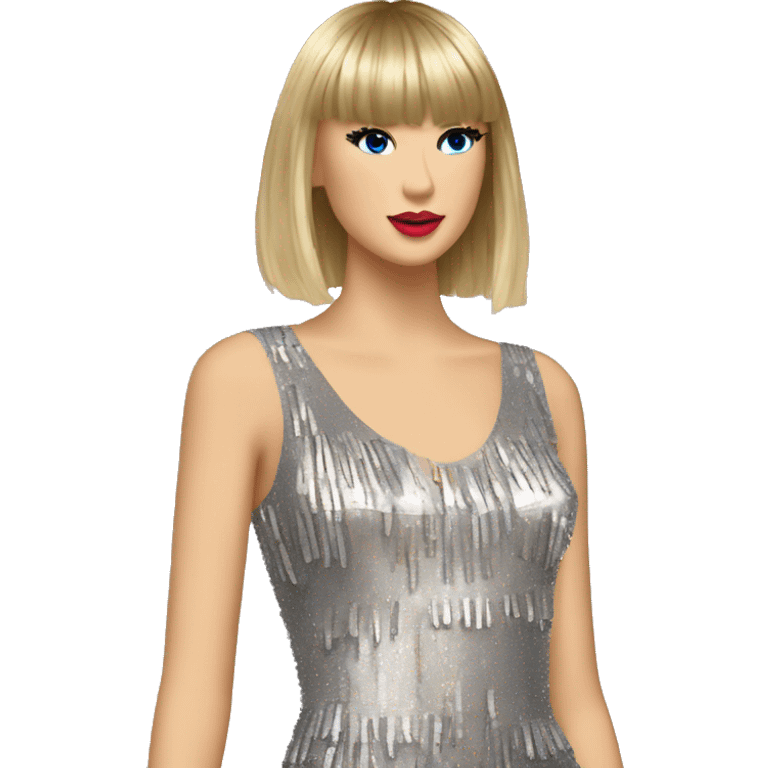 taylor swift short sparkly fringe dress  emoji