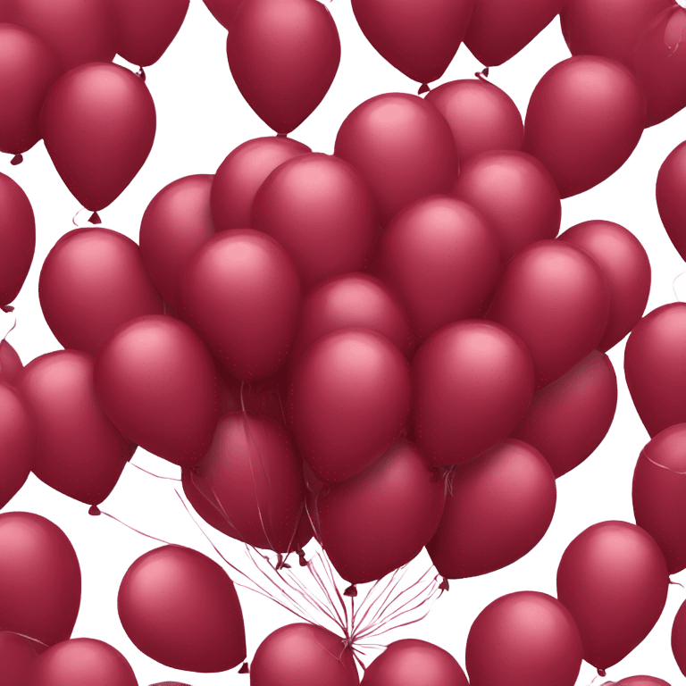 Dark red cluster of balloons for birthday  emoji