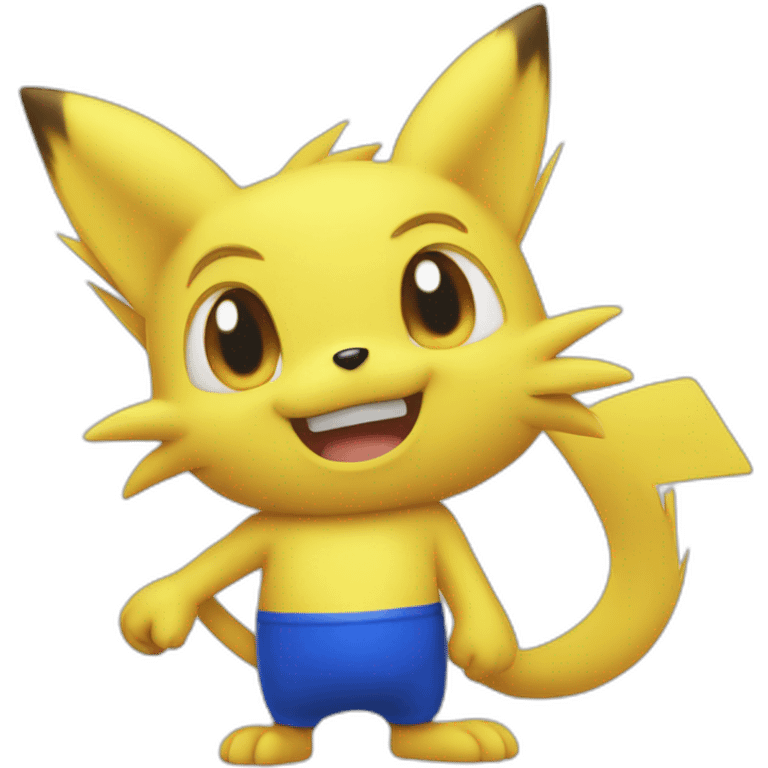 Sonic the hedgehog mixed with picachu emoji