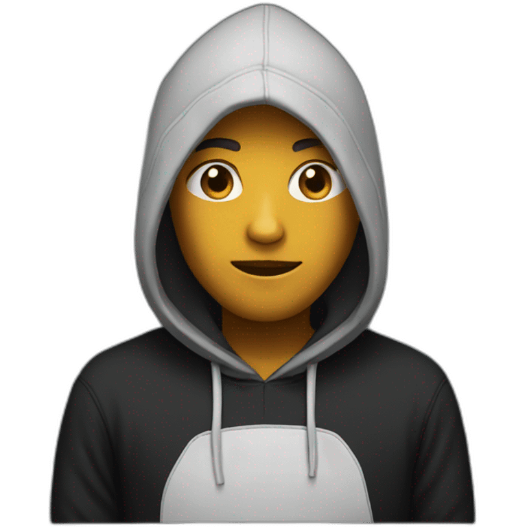 a person with black hoodie emoji