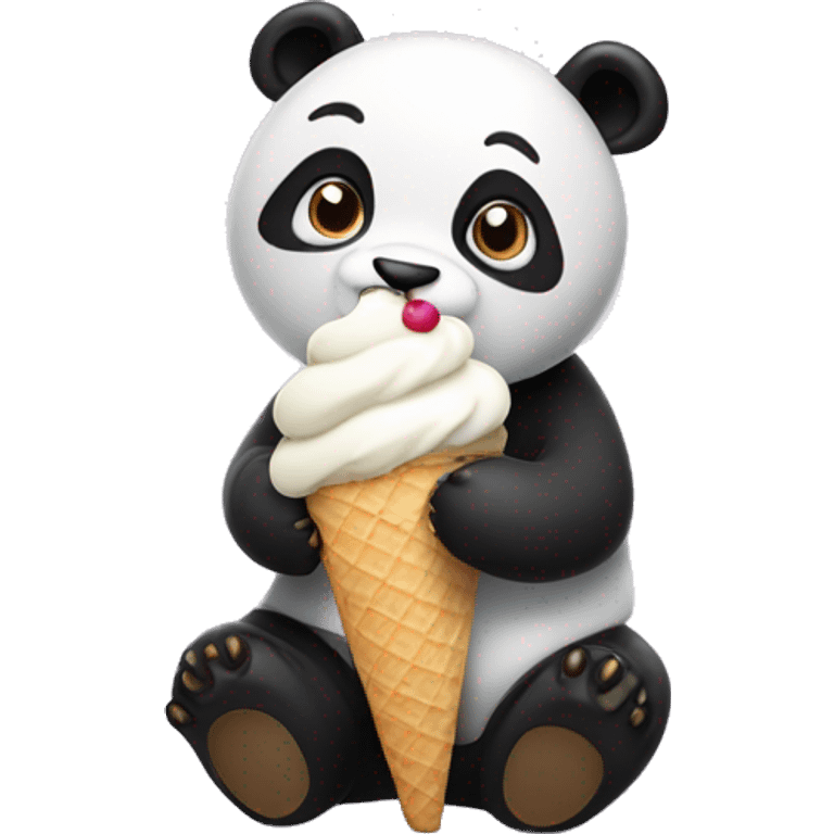 Panda eating ice cream emoji