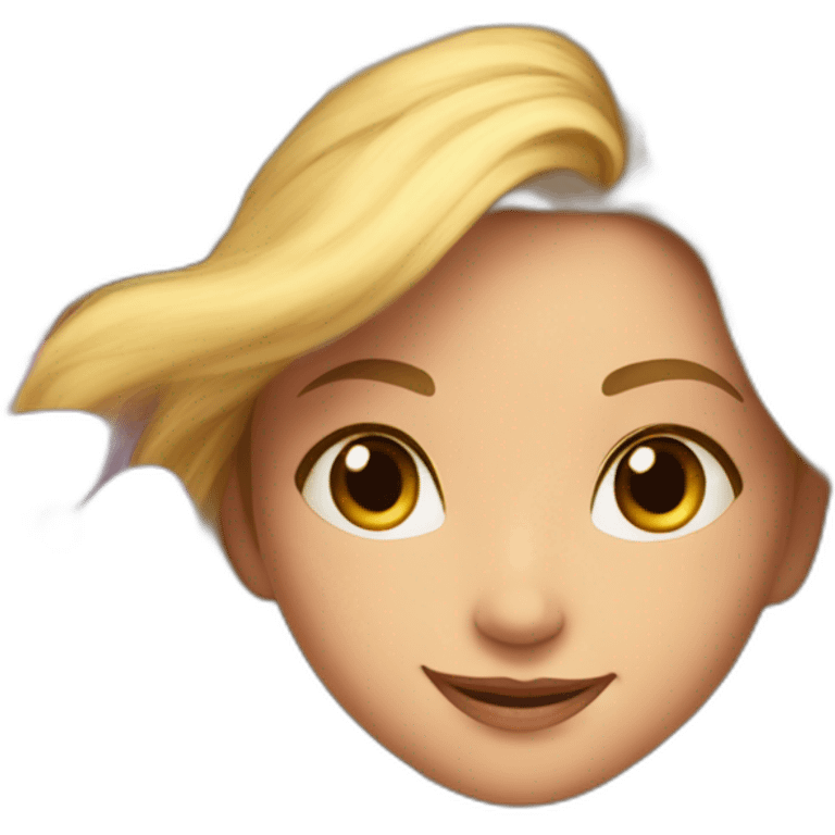 Raiponce avec des fleurs sur le cheveux emoji