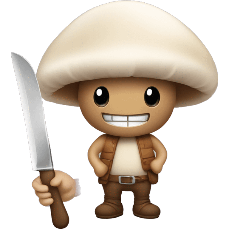 cute mushroom man holding knife emoji