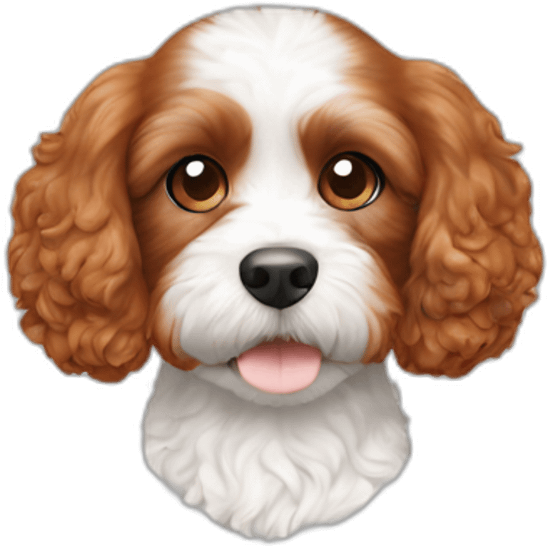 Red white cavapoo emoji