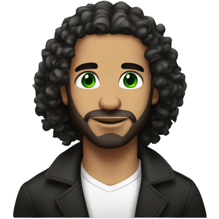 Drake with green eyes and long curly hair and no beard emoji