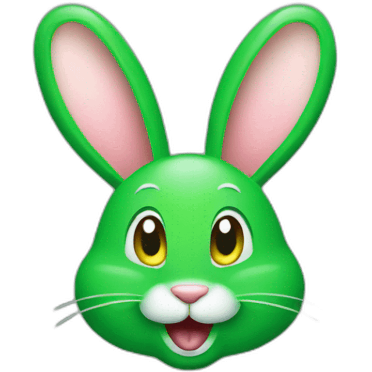 green rabbit winking emoji