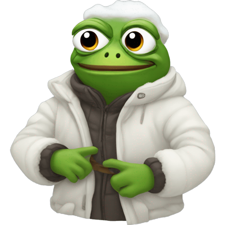 pepe the rog cold and snowy emoji