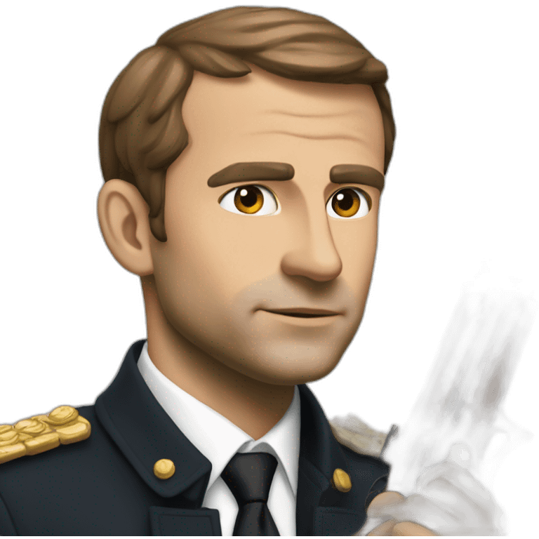 macron with a riffle emoji