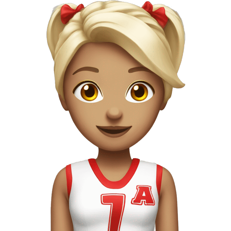 Cheerleader red and white emoji