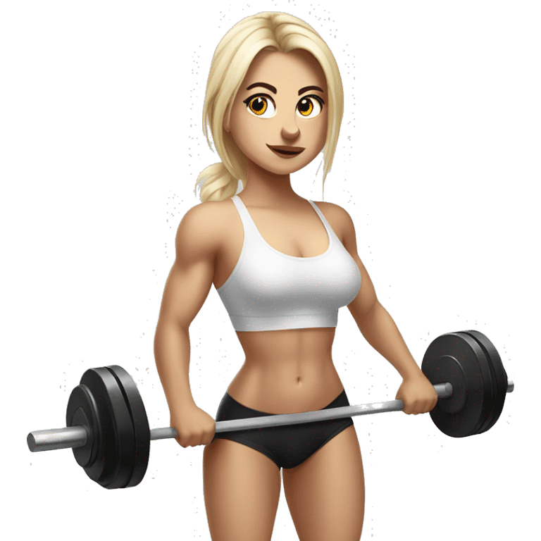 gorgeous white girl doing deadlifts emoji