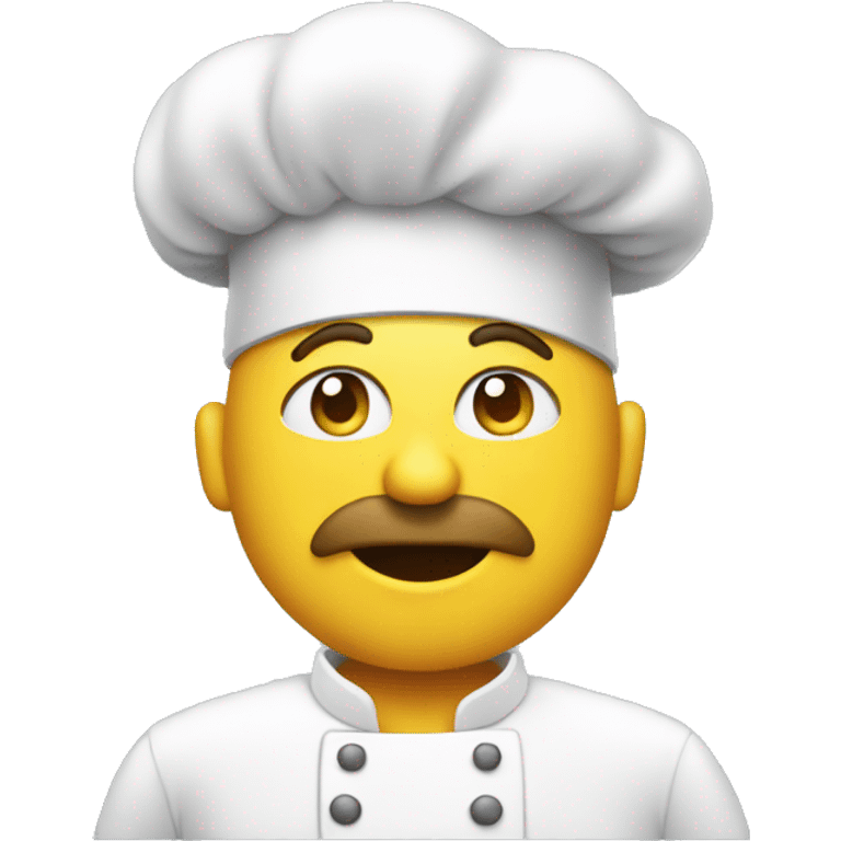 Sweating chef over food emoji