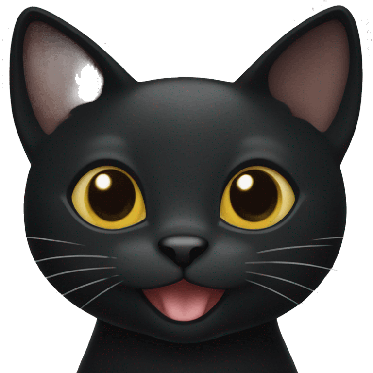 black cat smiling emoji