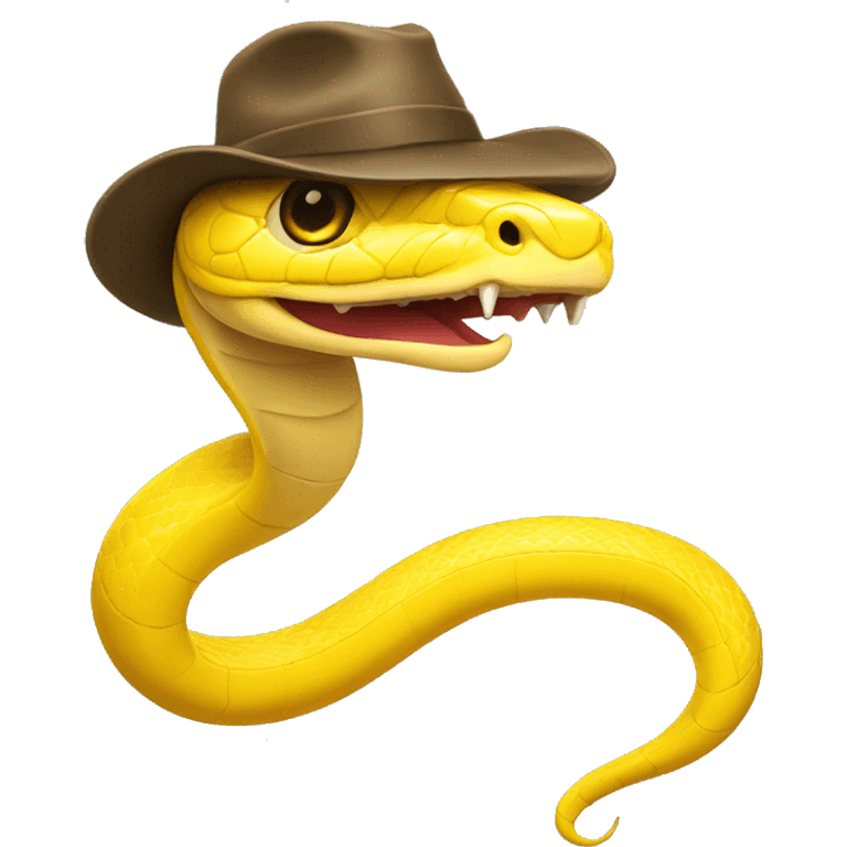 Yellow Snake wearing a hat emoji