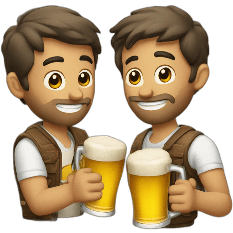 Amigos bebiendo cerveza emoji