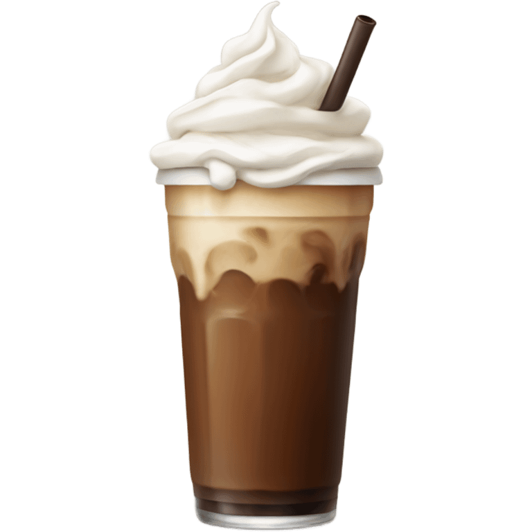 Iced coffee with whipped cream emoji