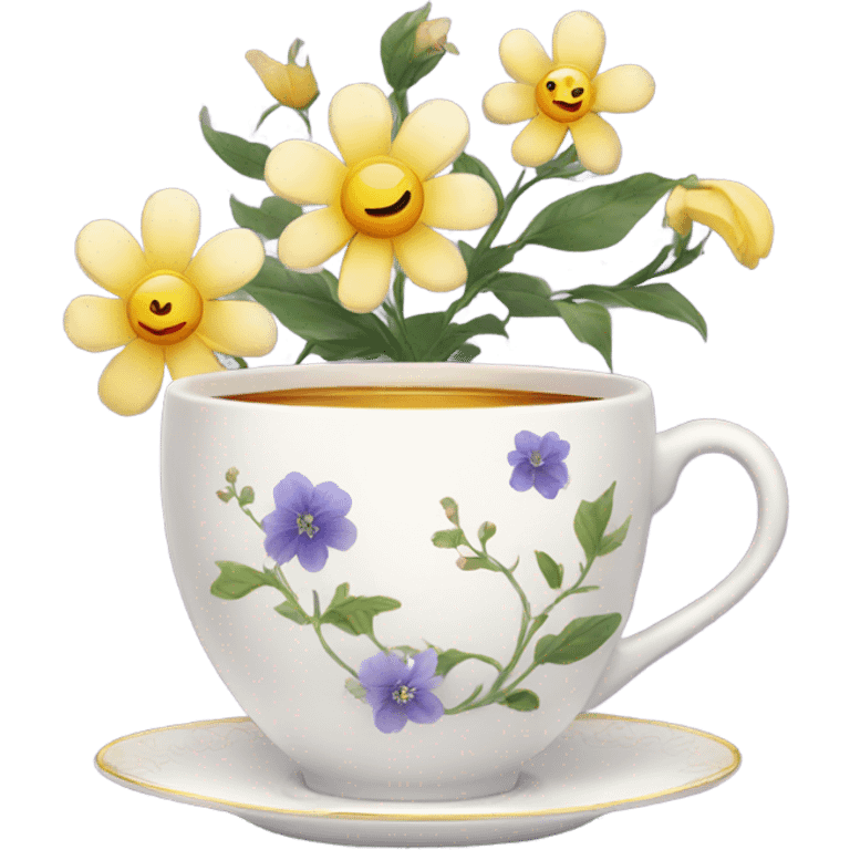 magic tea with flowers  emoji