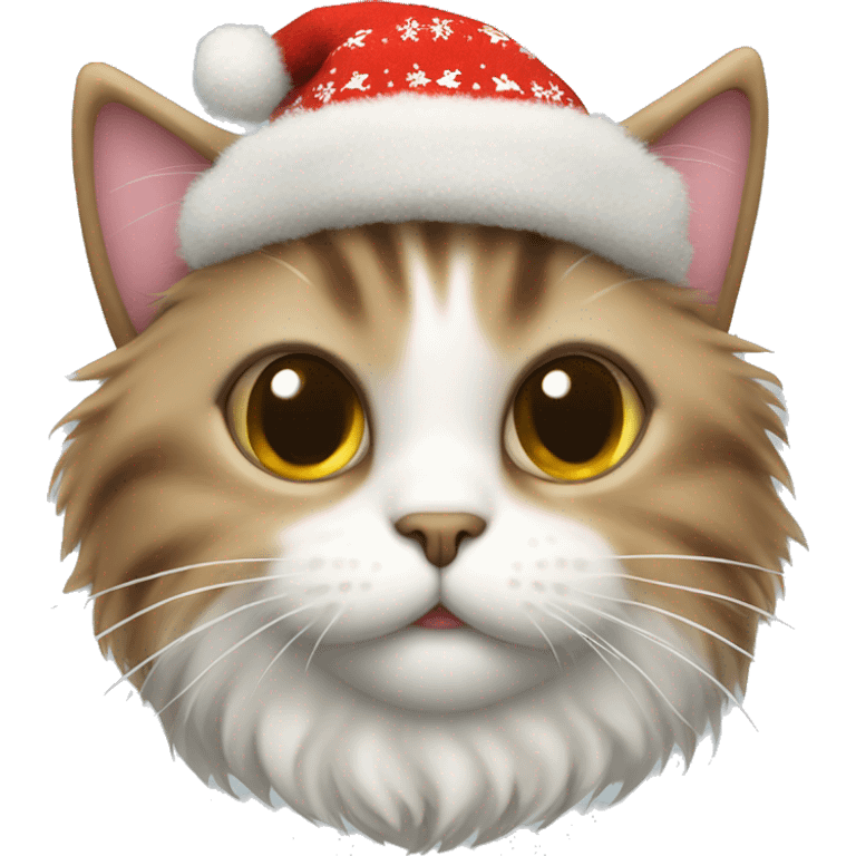 a cute fluffy cat with a christmas sweater on  emoji