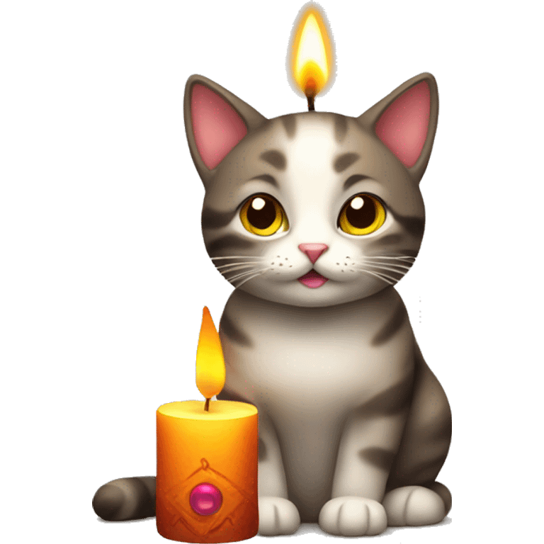 Cat With candle emoji