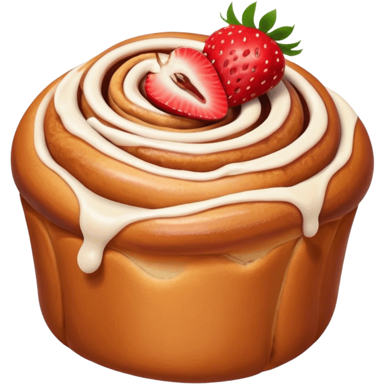 cinnamon roll with strawberry emoji