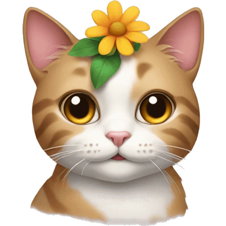 Cat with flower emoji