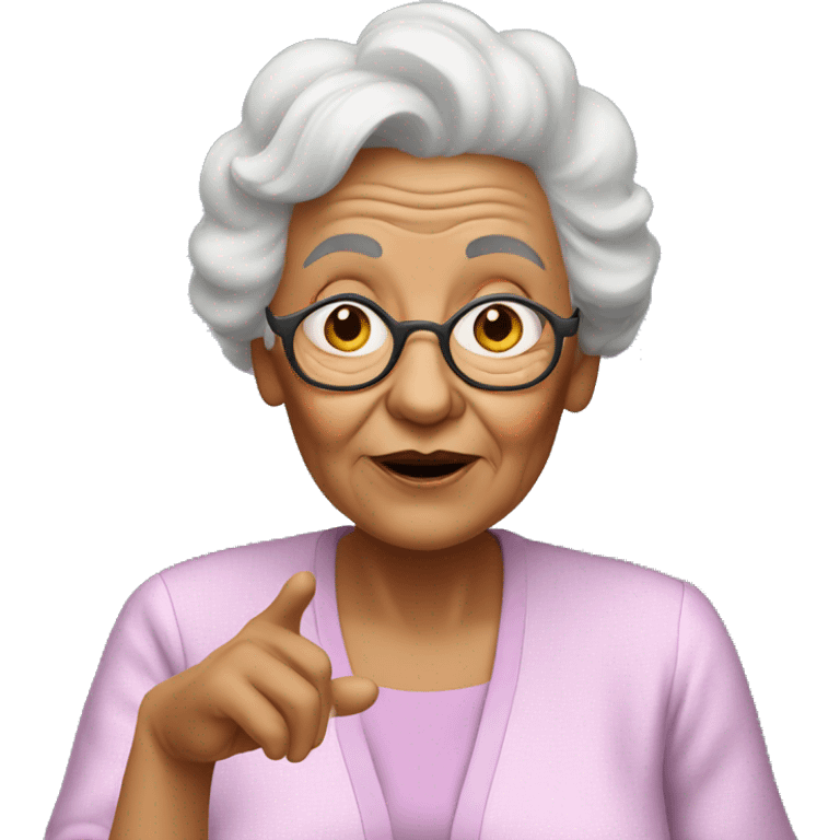 Grandma blowing a kiss emoji