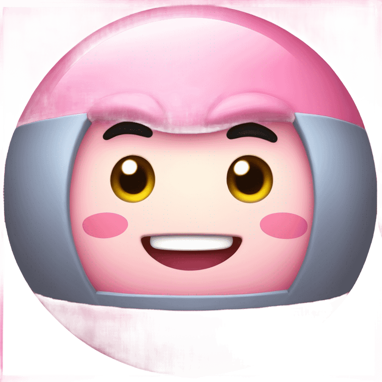 Anime style Kirby shaped ball emoji