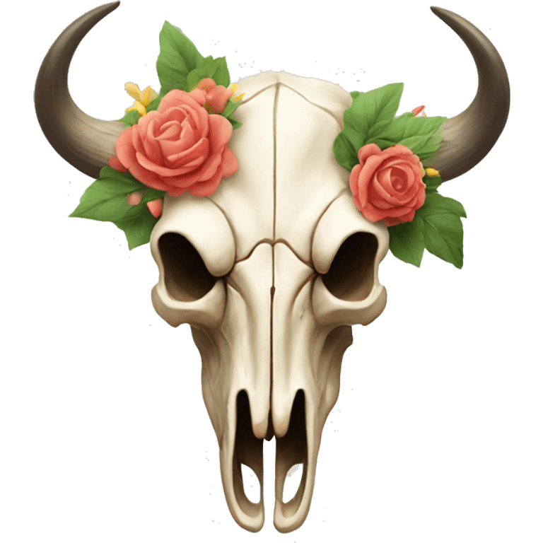 Bull skull with flowers  emoji