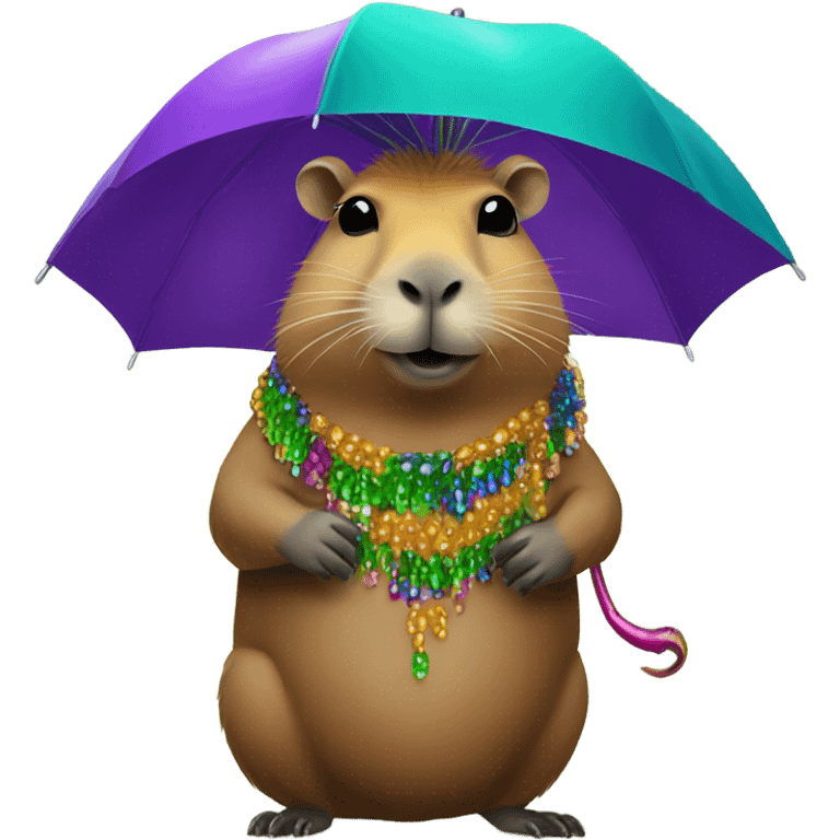 Capybara going to Mardi Gras  emoji