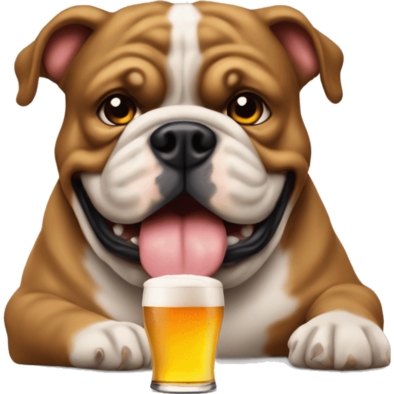 Bull dog with pint of lager emoji