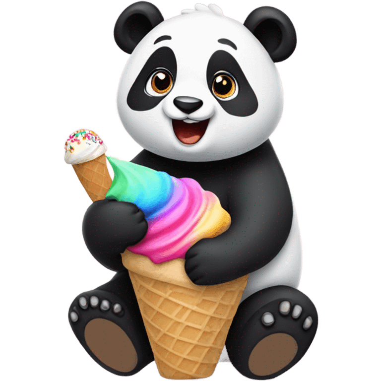 Panda eating ice cream emoji