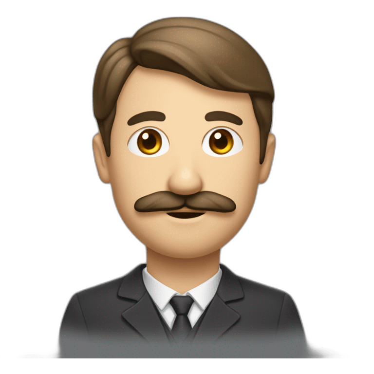 un homme avec une petite moustache au milieu du visage emoji