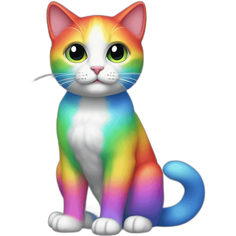 Rainbow Cat Full Body emoji