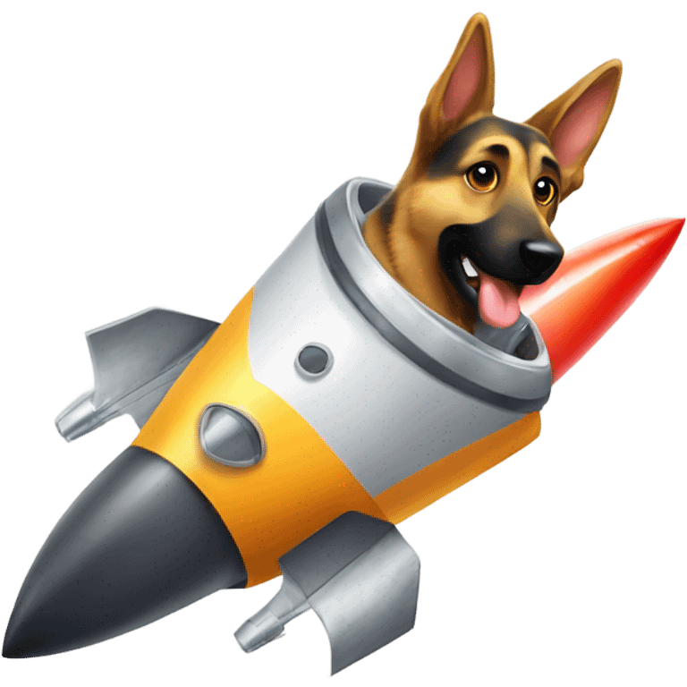 German Shepard in rocket ship  emoji