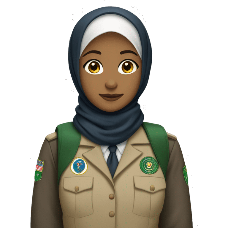 Hijabi with a scout uniform emoji